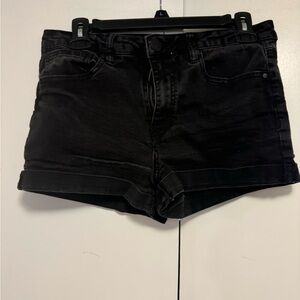 RSQ black jeans shorts with cuff, size 11, sunset high rise
